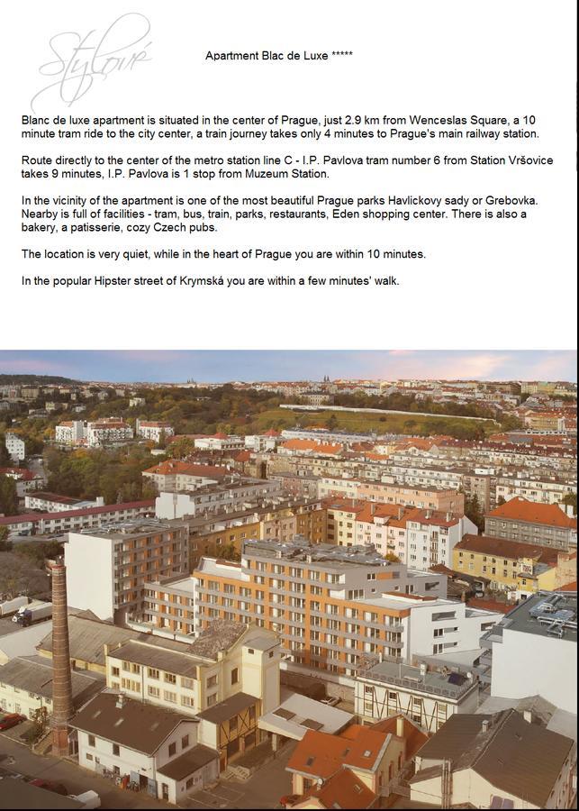 Apartement Blanc de luxe Prague Extérieur photo
